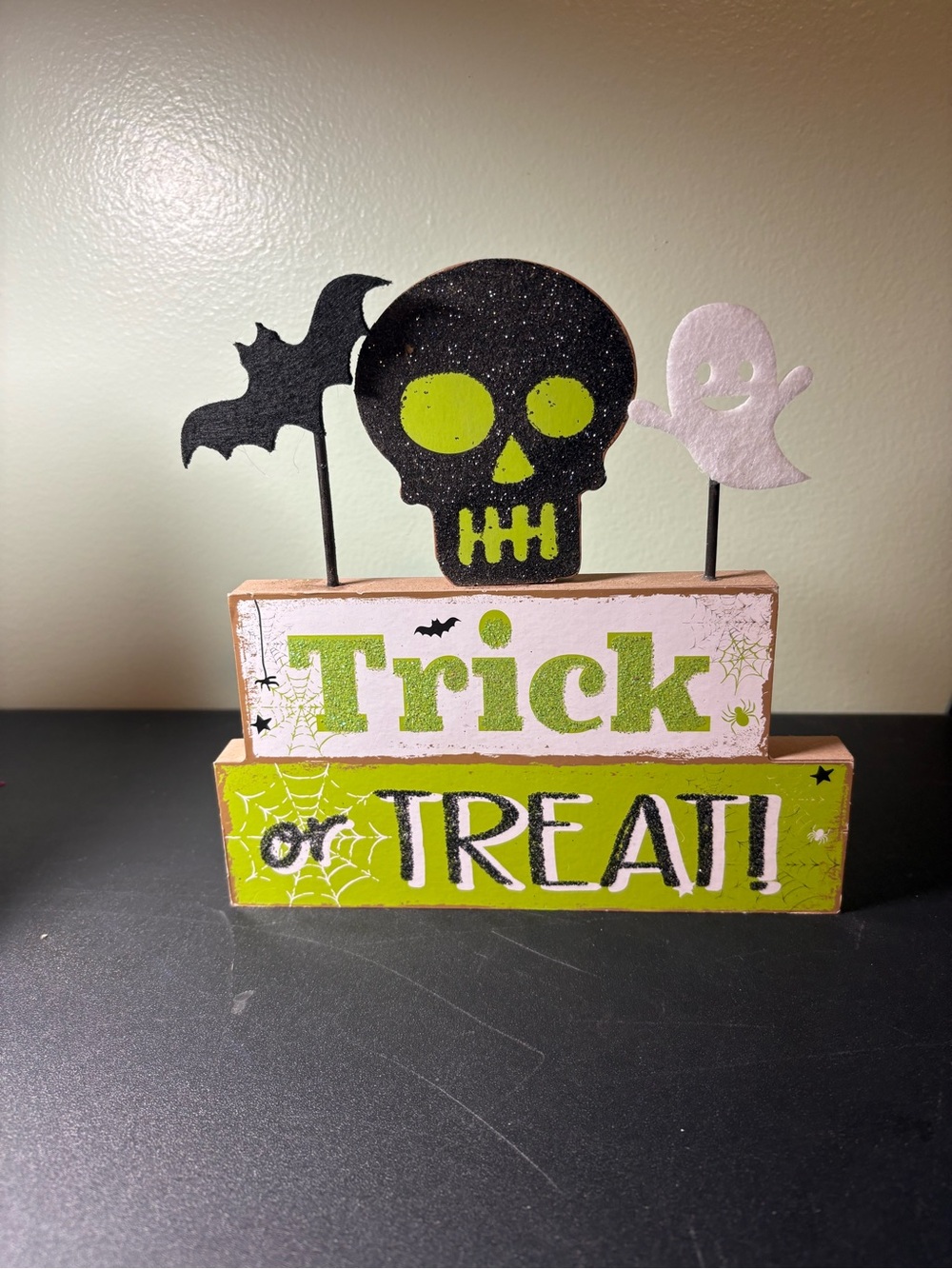 Trick or Treat Halloween Wood Tabletop Sign